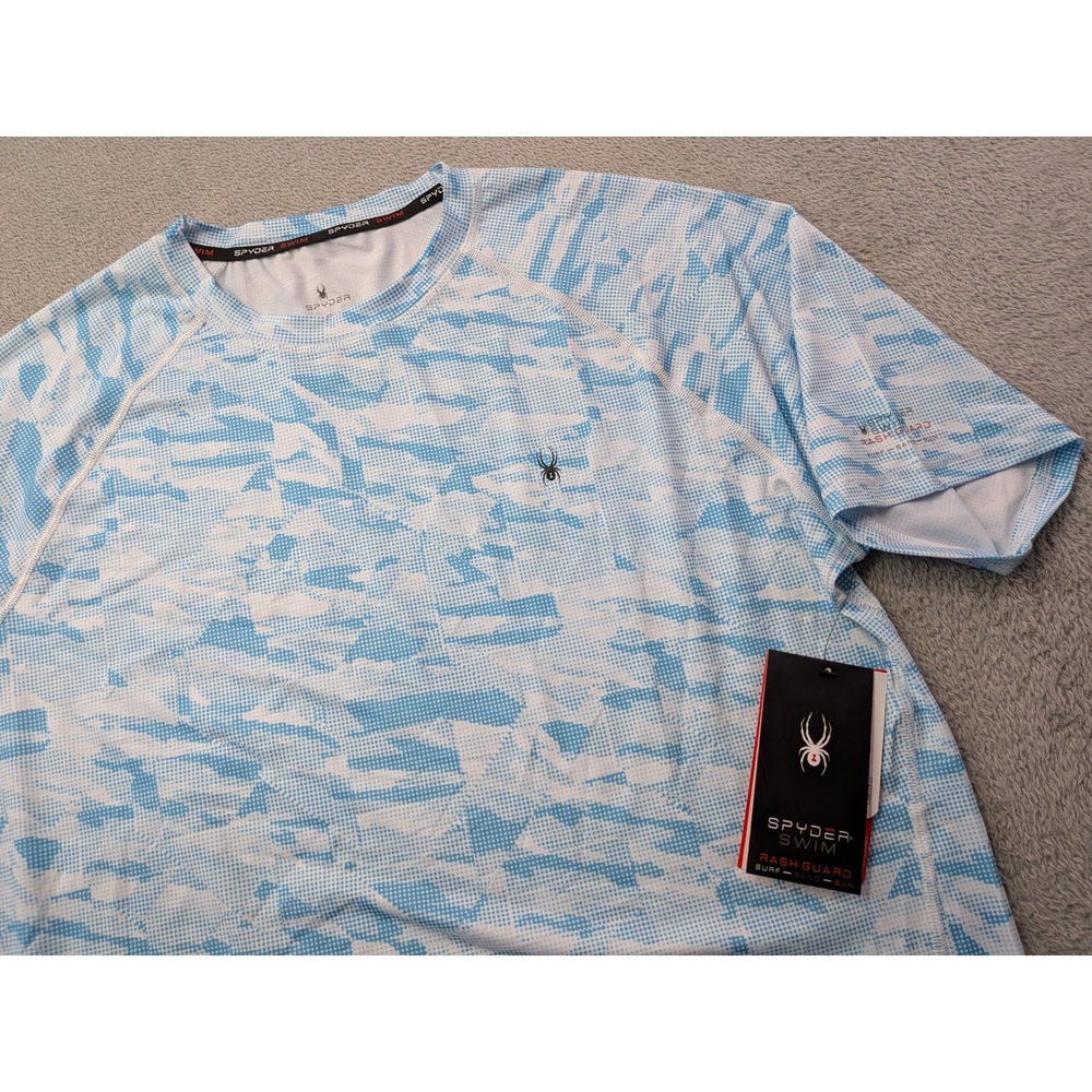 Spyder Men's L/G Rash Guard Swim Shirt Surf Sand Sun UPF 30+ Wicking Quick Dry